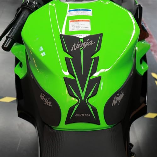 NIGHT CAT Compatible Ninja 400 Ninja 500 Motorcycle Fuel Tank Pad Kit Side Fuel Knee Guard Sticker Fuel Tank ProtectorGreen） - color: Green
