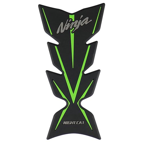 NIGHT CAT Compatible Ninja 400 Ninja 500 Motorcycle Fuel Tank Pad Kit Side Fuel Knee Guard Sticker Fuel Tank Protector(Fishbone Sticker-Green) - color: Fishbone Sticker-green