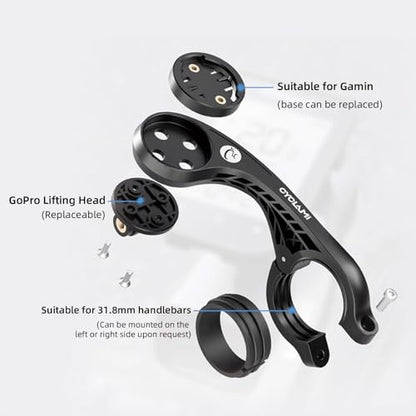 Out Front Mount Compatible with Garmin Edge GPS Bike Computer, XOSS G/G+, iGPSPORT Cycling Handlebar 1.25’’-1.5’’/ 31.8-35mm (S2) - style: S2