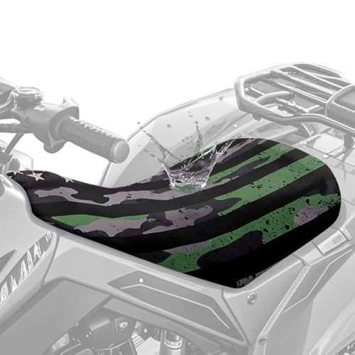 SEANATIVE ATV Seat Covers Four-Wheeler Seat Cover Waterproof Polyester Four Wheeler Accessories Camo US Flag Print Motorcycle Cushion Protector ATV Breathable Padded - color: Camo US Flag Print