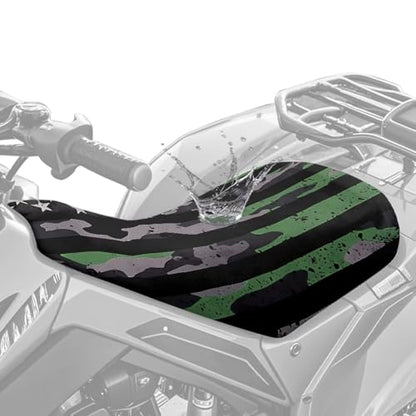 SEANATIVE ATV Seat Covers Four-Wheeler Seat Cover Waterproof Polyester Four Wheeler Accessories Camo US Flag Print Motorcycle Cushion Protector ATV Breathable Padded - color: Camo US Flag Print