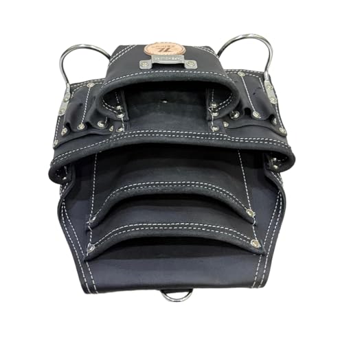 Zeluga 20-117 10 Pocket Rigger Heavy Duty Leather Tool Bag, Black - color: Black