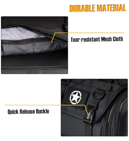 Motorcycle Travel Luggage Bags, Expandable Rear Tail Saddle Bag | 40L Storage Capacity, Helmet Bag, With Straps, Motorbike - style: Saddle Middle Bag