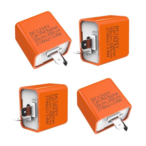 Gebildet 12V Speed Adjustable 2 Pin Direct Replacement Compatible LED Electronic Flasher Relay fix CAR and Motorcycle Turn Signal & Hazard Warn Hyper Flash Relay（Yellow) - color: Orange with wire