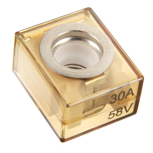 BOJACK Marine Rated Battery Fuse 30A 58V DC Max IP66 Waterproof Fuse Holder 2-Pole 2-Position Screw Connector Thermoplastic Ceramic - style: 30A