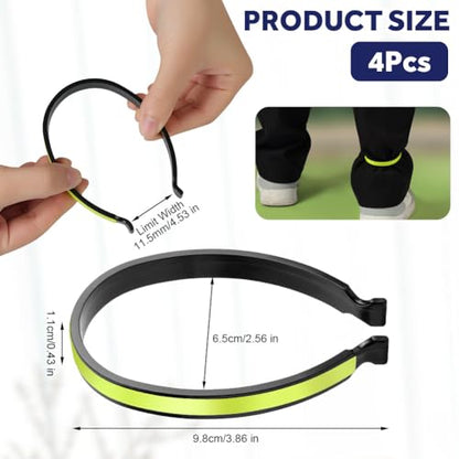 flintronic 4 Pieces Cycling Pants Clips, ABS Reflective Bicycle Pants Clips, Elastic Trouser Clips for Night Running, Biking and Motorcycle Riding