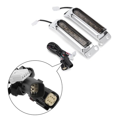 Rear Fender Filler Panel Lights Saddlebag LED Inserts Support Auxiliary Light Fit for Harley Touring Electra Glide Ultra Limited Road King Road Glide 2014-2024 (Chromed Housing Smoke Len) - color: Chromed Housing Smoke Len