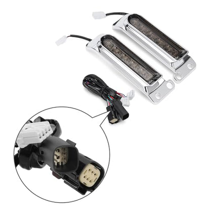 Rear Fender Filler Panel Lights Saddlebag LED Inserts Support Auxiliary Light Fit for Harley Touring Electra Glide Ultra Limited Road King Road Glide 2014-2024 (Chromed Housing Smoke Len) - color: Chromed Housing Smoke Len