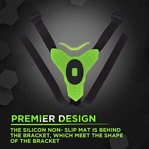 Action Pro™ Motorcycle Helmet Chin Strap Mount Compatible with GoPro Hero 12, 11, 10, 9, 8, 7, (2018), 6, Hero Black, Insta 360, Session, Xiaomi Yi, SJCAM (Green) - color: Green 2.0