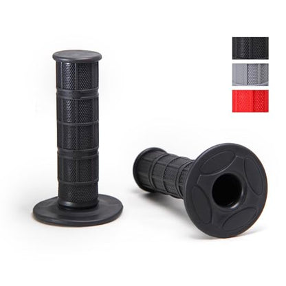 Chiallco 7/8" Motorcycle Hand Grips Dirt Bike Grips for CRF YZF WRF KXF KLX Pit-Bike, Soft Rubber Hand Handlebar Grip,Black - color: Black