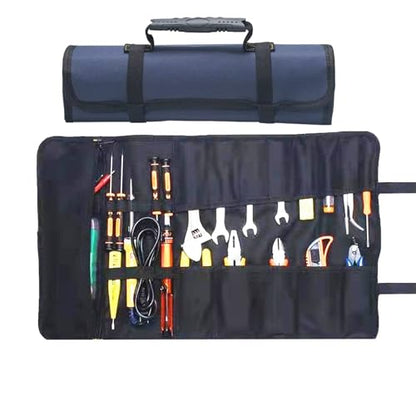 23 Pocket Tool Bag Roll Up, Tool Organizer for Men gift, Portable Tool Storage with Zipper Pouch, Compact Small Toolbag for Handyman RV Owners, Birthday Gifts - style: Blue Tool Bag