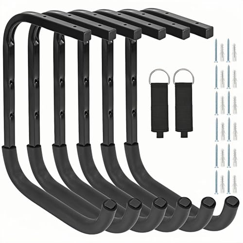 Overhead Garage Storage Rack, Heavy Duty Ceiling Storage Hooks Utility Hanger for Lumber Ladder Bike & Other Bulky Items (6) - size: 12inch