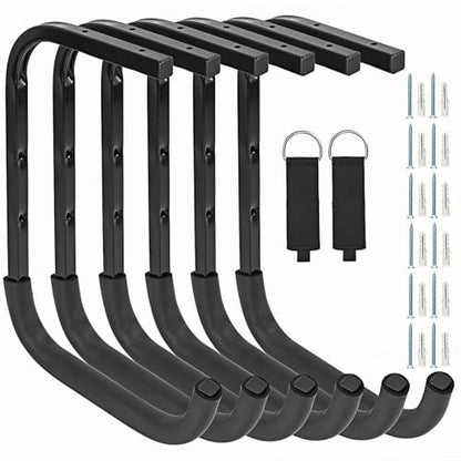 Overhead Garage Storage Rack, Heavy Duty Ceiling Storage Hooks Utility Hanger for Lumber Ladder Bike & Other Bulky Items (6) - size: 12inch