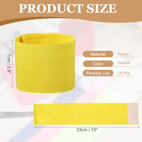 Captain Armbands, Adjustable Leader Arm Bands for Soccer Elastic Team Sport Arm Band-Fitting for Football/Volleyball/Rugby - color: Yellow