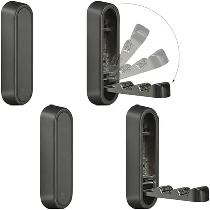 4PCS Foldable Wall Hooks, Flip Down Design with 40 lbs Heavy-Duty Capacity, Retractable Wall Hooks for Bathroom, Bedroom & Entryway Space Saving (Black) - color: Black, size: 4 Hooks
