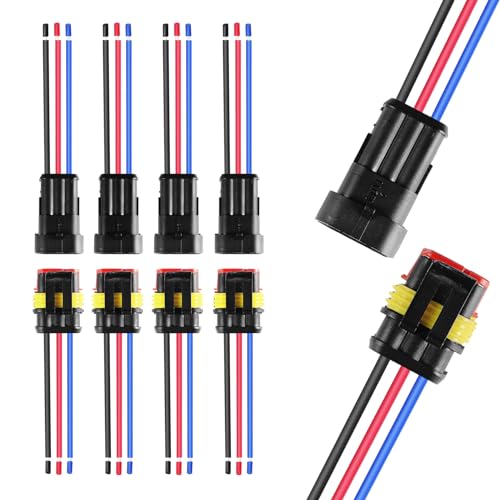 MUYI 3Pin Way 16AWG Waterproof Wire 1.5mm Series Terminal Connector-5 Kit - style: 3wire connector(5 sets)