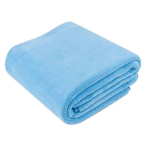Amazon Basics Super Absorbent Microfiber Car Drying Towel, Scratch-Free, Streak-Free, Lint-Free, 36"L x 25"W, Blue - color: Blue, size: 36"L x 25"W