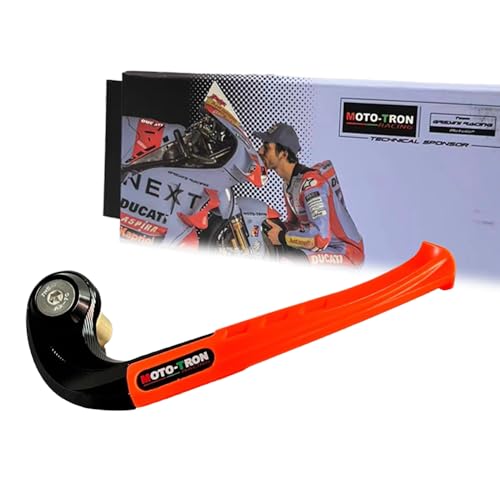 Moto TRON Motorcycle Bar End Lever Guards Universal CNC Brake Handlebar Protector Handguards Fluorescence Color Fit for 14/16/17/18/19mm - color: Fluorescent Red, size: 19mm