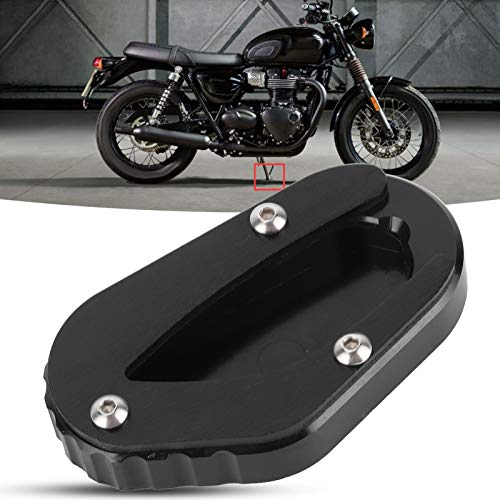 Motorcycle Kickstand Pad, Motorcycle Stand Pad Fit for Triumph Bonneville T100 / T120, Motorcycle Kickstand Foot Side Stand Extension Pad Support Plate, Soft Ground, Hot Pavement, Outdoor Parking