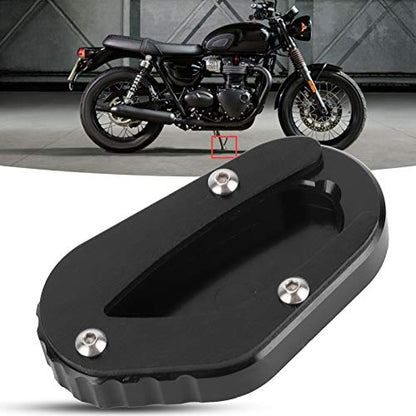 Motorcycle Kickstand Pad, Motorcycle Stand Pad Fit for Triumph Bonneville T100 / T120, Motorcycle Kickstand Foot Side Stand Extension Pad Support Plate, Soft Ground, Hot Pavement, Outdoor Parking