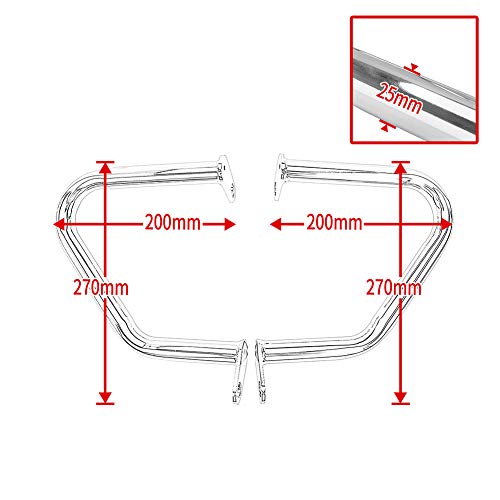 Crash Bars for T-riumph Bonneville Bobber Bonneville T100 T120 Street Twin Cup Thruxton 1200 R Motorcycle Steel Highway Engine Guard Bumper Frame Falling Protectors 2016 2017 2018 2019 2020 (Chrome) - color: Chrome