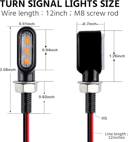 mini led turn signals motorcycle blinkers dirt bike Rear front turn signals universal bullet signal lights suitable for honda harley suziki motorycles (TURN03) - color: 3 led chips