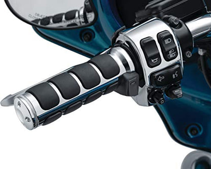 Kuryakyn 6470 Motorcycle Handlebar Accessory: Heated ISO-Grips for 2008-20 Harley-Davison with Electronic Throttle Control, Chrome, 1 Pair