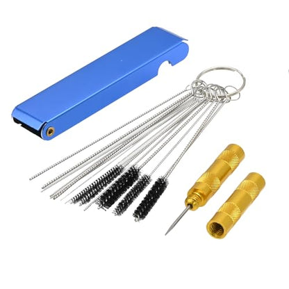 Hypersky Carburetor Carbon Dirt Jet Remove Cleaner, 13 Cleaning Wires Set +5 Nylon Brushes +1Sharp Pick Tool Kit, Carburetor Cleaning Kit for Motorcycle ATV Moped Welder Carb Chainsaw Spray Guns Torch