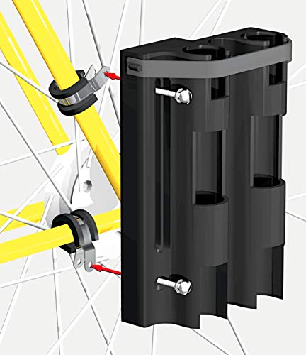 Fishing Rod Holder For Bike, Very Easy Mounting to Bike, Secures 2 Rods for Bicycle Fishing