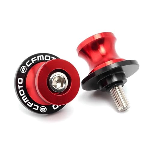 10MM 675SS Swing Arm Spools Sliders Fit For CFMOTO 675SS Stand Frame Slider Crash Bar Accessories,CNC T6061 Aluminum (Red) - color: Red