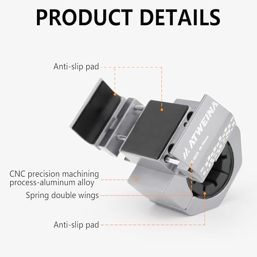 Bike Handlebar Mounts for 4.5-7.2 Phones (Silver) | 360 Degrees Rotate Aluminum Alloy Frame Half-Enclosure Design - color: Silver