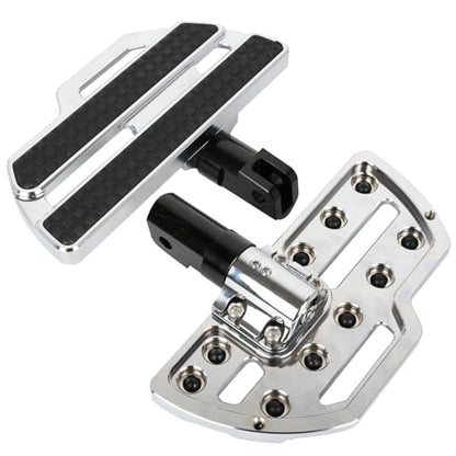 Motorcycle CNC Aluminum Rider Footboard, Adjustable Front Footrests Highway Pegs Compatible with Honda Gold Wing GL1800/Goldwing GL1800 F6B 2001-2024 Chrome - color: Chrome
