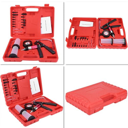 Ventilation Kit Brake, Manometer Hand Vacuum Pump Tester Set with Adapters Fluid Brake Replacement Tool Clutch Ventilation System, for Cars, Motorcycles, Trucks
