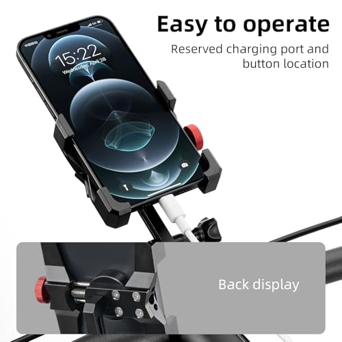 ROCKBROS Bike Phone Holder, Aluminum Bike Phone Mount Holder,Handlebar Mounted Cell Phone Holder for 4.7-7.1 Inch Phones Handlebar Mount - style: Handlebar Mount