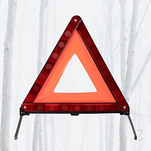 STOBAZA Reflective Emergency Warning Triangle Sign Portable Safety Sign for Roadside Assistance Cars SUVs Trucks High Visibility Automotive Safety Triangle - size: 43.50X37.00X0.50CM