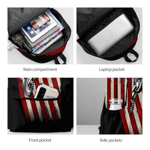 Motocross Backpack Bookbag Laptop Backpacks Multipurpose Daypack for Boys Girls School Men Women Travel Hiking - color: Motocross