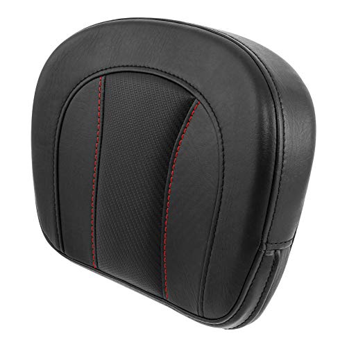 C.C. RIDER Detachable Sissy Bar Backrest Pad Bracket Fits for Harley Touring Road King Street Electra Glide Trike 1997-2022 - color: Red Stitching, size: Style H