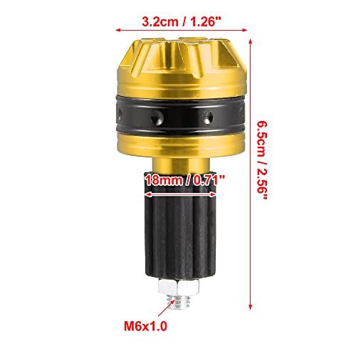X AUTOHAUX 1 Pair Universal 18mm Handlebar End Caps Plug Bar End Aluminum Alloy for Motorcycle Gold Tone - color: Gold Tone