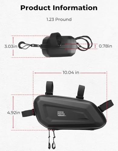 KEMIMOTO Motorcycle Side Bag, EVA Hard Shell Tool Bags Compatible with Rebel 300 500 (2017-2026) - Universal Motorcycle Saddlebag Side Frame-Mounted and Rear Storage Left 2.5L - style: Eva-left