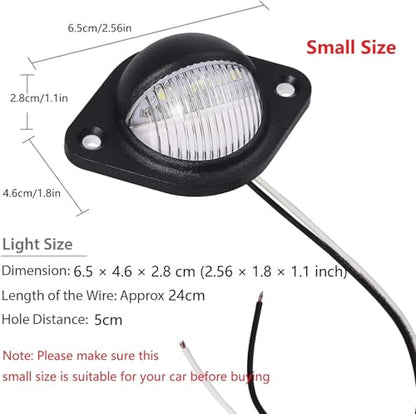 Justech 2 PCS 3LEDs License Plate Light, 12V 24V Waterproof Number Plate Lights, Universal Tag Lights for License Plates Tag Lamps Assembly for Trucks, SUV, Trailers, Van, RV, Boats - Black