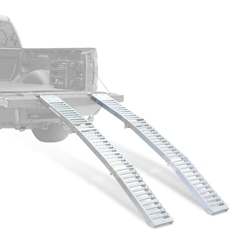 Rockland 72" x 9" Tri-Fold Steel Truck Ramps, 1000 LBS Capacity, Folding Trailer Ramps for Motorcycles, Ebikes, Dirtbikes and ATVs, Heavy Duty Loading Ramps for Trailer Pickup Truck, 2 Pcs - size: Steel Tri-Fold Ramp+1000LBS+72"x9"(Slim)
