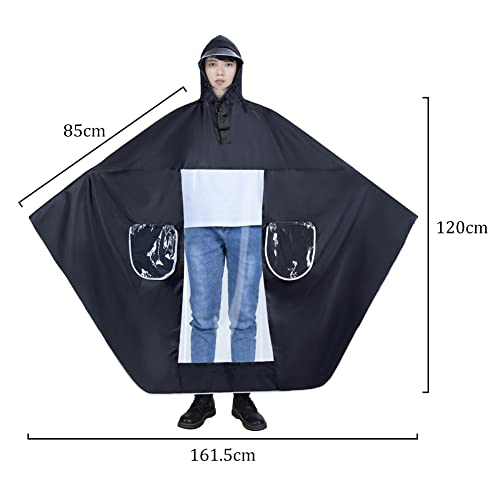 Unisex Adult Poncho Waterproof Rain Poncho Outdoors Bike Ebike Motorcycle Scooter Cycling Jacket Raincoat Cape Rain Cover - color: Navy