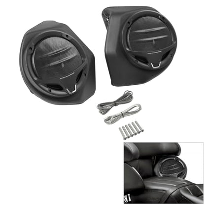 TCMT King Motorcycle Trunk Box Wrap-Around Backrest Speakers Fit For Harley 2014-2025 Trunk Touring CVO Road King Road Glide Street Glide Electra Glide - color: Style A+Speakers#2