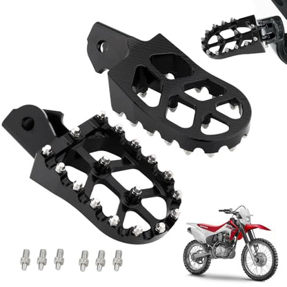 CNC Foot Pegs Alumiunm Dirt Bike Footpegs Compatible with Surron Light Bee X S Honda CRF250F CRF150F CRF230F XR150L LBS LBX MX3 XXX KDX200 HAWK 250 X160 X260 E Ride Pro SS (Black) - color: Black, size: Light BeeX/S,X260/160,Sting MX3/4 XXX,CRF150F/230F