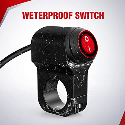 Nilight Motorcycle Handlebar Switch Plug and Play 12V ATV Light Push Button Waterproof ON Off Switches for UTV Driving Lights- Fits 7/8" Handlebars (22mm) - color: Motorcycle Handlebar Switch