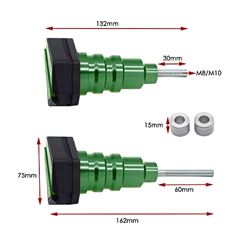 Motorcycle Frame Sliders Guard Crash Engine Fairing Falling Protector CNC Compatible with Kawasaki Ninji650 ER6N/6v(Green)