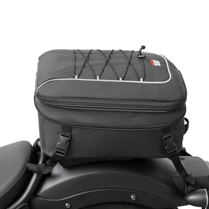KEMIMOTO Motorcycle Tail Bag, 22L-30L Expandable Waterproof Rear Seat Bag Helmet Backpack with Rain Cover for Motorbike Accessories