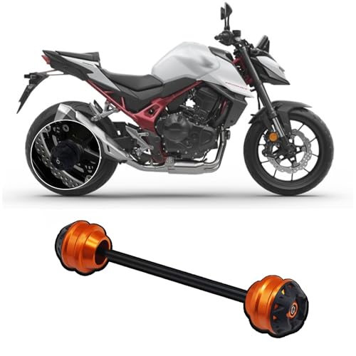 Suitable for CB750 Hornet 750 Hornet 750 cb750 2025 Front and Rear axle Front Fork Anti-Collision Slider Motorcycle Wheel Protector (Orange,Rear) - color: Orange, style: Rear
