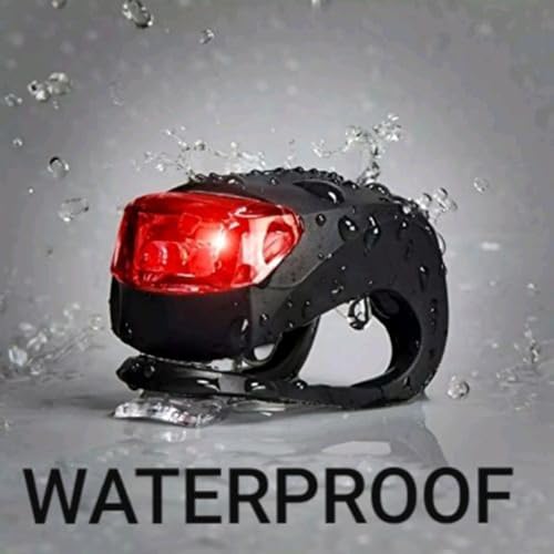 2 Pcs Silicone Bike Lights Set (Front White & Rear Red), Super Bright LED Bicycle Clip-on Lights for Night Riding, 3 Light Modes, Waterproof Quick Release Cycling Safety Warning Lights