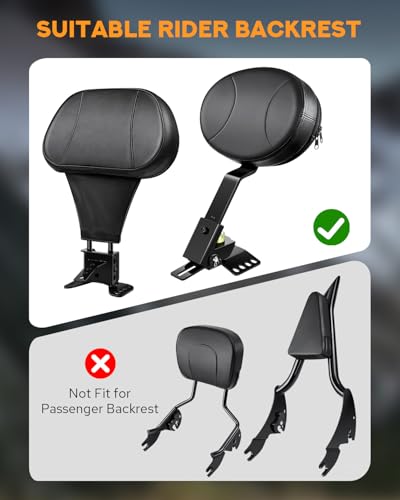 PBYMT Driver Rider Backrest Bag, Rider Backrest Organizer Bag, Driver Backrest Storage Bag Fit for Harley Touring CVO Road Glide Limited Street Glide Dyna Sportster Softail Tri Glide
